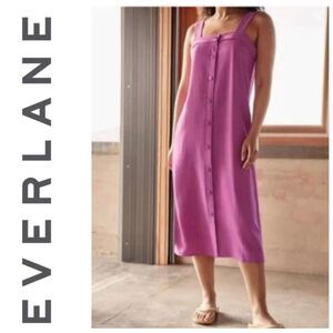 Everlane Pink Buttoned Sleeveless Sundress